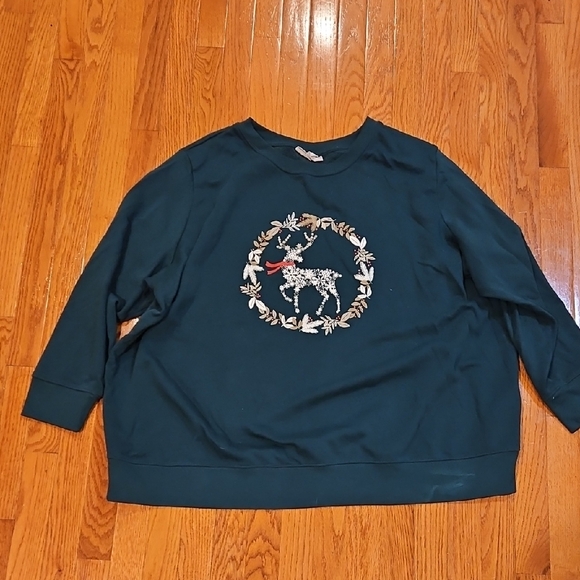 Woman Within Dark Green Knit Sweater - Picture 1 of 4